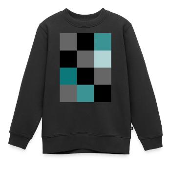 Petrol Pixel - Kinder Premium Organic Sweatshirt - Schwarz - Vorne - AI Model Kid Female (0cm)