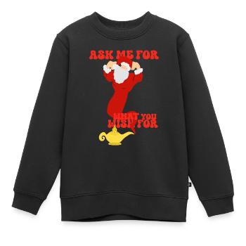 Der Weihnachtsmann ist ein Genie - Kinder Premium Organic Sweatshirt - Schwarz - Vorne - AI Model Kid Female (0cm)