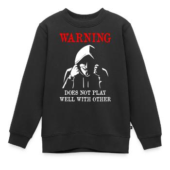 Ne fonctionne pas bien avec les autres anonymes - Sweat Premium enfant bio - noir - Devant - AI Model Kid Female (0cm)