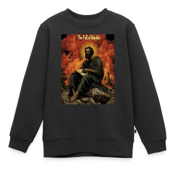 The Fall of Babylon Heiliger Johannes Offenbarung - Kinder Premium Organic Sweatshirt - Schwarz - Vorne - AI Model Kid Female (0cm)