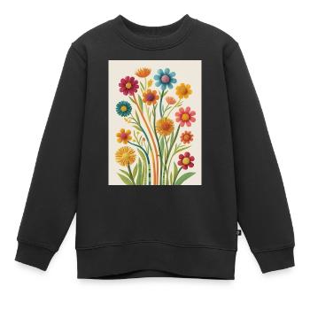 Blüten der Handarbeit - Kinder Premium Organic Sweatshirt - Schwarz - Vorne - AI Model Kid Female (0cm)