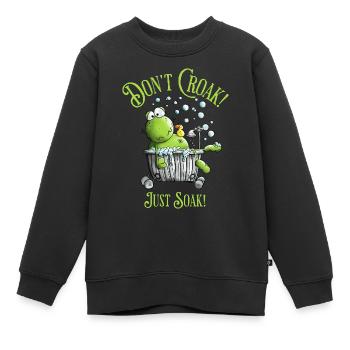 Don't Croak. Just Soak. Wellness Frog Bathtub - Kids Premium Organic Sweatshirt - black - Front - AI Model Kid Female (0cm)