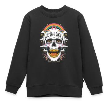Je vais bien - Sweat Premium enfant bio - noir - Devant - AI Model Kid Female (0cm)