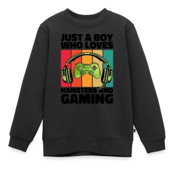 Gamer und Hamster: Videospiele und unendliche Energie - Kinder Premium Organic Sweatshirt - Schwarz - Vorne - AI Model Kid Female (0cm)