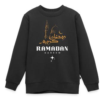 Ramadan Mubarak - Kids Premium Organic Sweatshirt - black - Front - AI Model Kid Female (0cm)