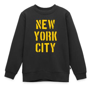 New York City - NYC - NY - Manhattan - Brooklyn - Sweat Premium enfant bio - noir - Devant - AI Model Kid Female (0cm)