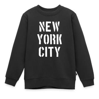 New York City - NYC - NY - Manhattan - Brooklyn - Sweat Premium enfant bio - noir - Devant - AI Model Kid Female (0cm)