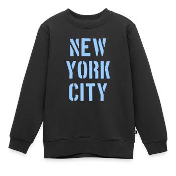 New York City - NYC - NY - Manhattan - Brooklyn - Sweat Premium enfant bio - noir - Devant - AI Model Kid Female (0cm)