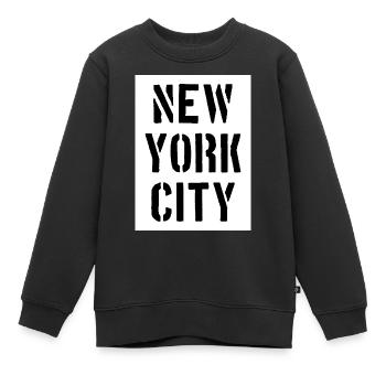 New York City - NYC - NY - Manhattan - Brooklyn - Sweat Premium enfant bio - noir - Devant - AI Model Kid Female (0cm)