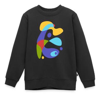 Créature abstraite vintage - Sweat Premium enfant bio - noir - Devant - AI Model Kid Female (0cm)