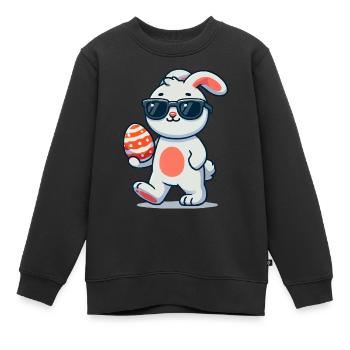 Lapin de Pâques Pâques - Sweat Premium enfant bio - noir - Devant - AI Model Kid Female (0cm)