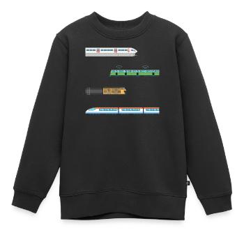 Trains Railway Locomotives Children Model Railway - Kids Premium Organic Sweatshirt - black - Front - AI Model Kid Female (0cm)
