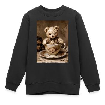 Le gardien de la tasse de thé - Sweat Premium enfant bio - noir - Devant - AI Model Kid Female (0cm)