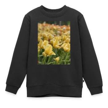 Tulipe Jaune mer - Sweat Premium enfant bio - noir - Devant - AI Model Kid Female (0cm)
