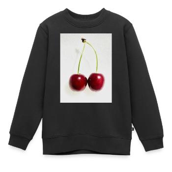 Kirsche - Kinder Premium Organic Sweatshirt - Schwarz - Vorne - AI Model Kid Female (0cm)