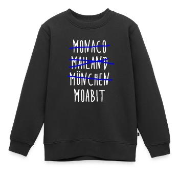 Moabit - Berlin - Deutschland - Bezirk - Kinder Premium Organic Sweatshirt - Schwarz - Vorne - AI Model Kid Female (0cm)