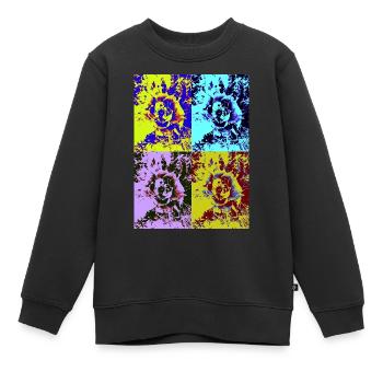 Pop art pink - Kids Premium Organic Sweatshirt - black - Front - AI Model Kid Female (0cm)