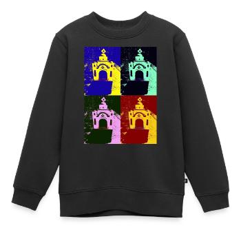 Pop art Greece - Kids Premium Organic Sweatshirt - black - Front - AI Model Kid Female (0cm)