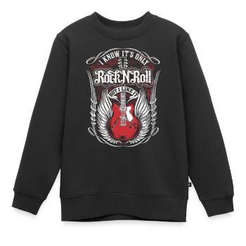 Inspirierende Geburtstags-Rockgitarre - Kinder Premium Organic Sweatshirt - Schwarz - Vorne - AI Model Kid Female (0cm)