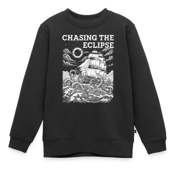 Aventure de l’éclipse solaire - Sweat Premium enfant bio - noir - Devant - AI Model Kid Female (0cm)