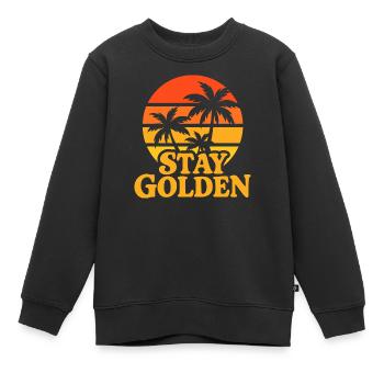 Stay Golden Sunset Palms - Kids Premium Organic Sweatshirt - black - Front - AI Model Kid Female (0cm)