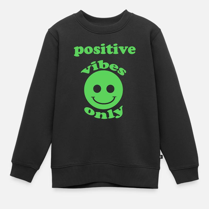 Positive Vibes - Kinder Premium Organic Sweatshirt - Schwarz