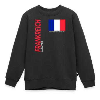 Nantes - Sweat Premium enfant bio - noir - Devant - AI Model Kid Female (0cm)