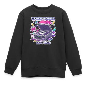 Cyber Tunes 1992 – Conception de lecteur CD rétro - Sweat Premium enfant bio - noir - Devant - AI Model Kid Female (0cm)