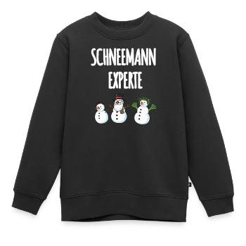 Schneemann Experte - Kinder Premium Organic Sweatshirt - Schwarz - Vorne - AI Model Kid Female (0cm)