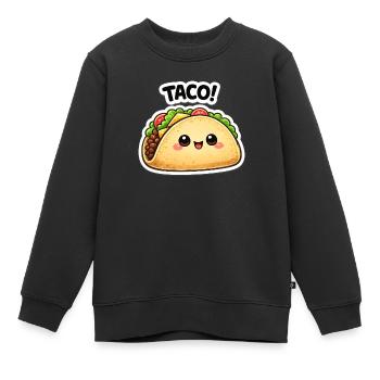 Taco kawaï avec un joli visage - Sweat Premium enfant bio - noir - Devant - AI Model Kid Female (0cm)