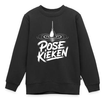 Angler Pose Design - Kinder Premium Organic Sweatshirt - Schwarz - Vorne - AI Model Kid Female (0cm)