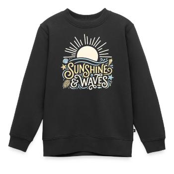 Sun & Waves - Kids Premium Organic Sweatshirt - black - Front - AI Model Kid Female (0cm)