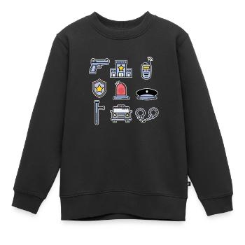 Polizei Sammlung Kinder Polizist Cop Geschenk - Kinder Premium Organic Sweatshirt - Schwarz - Vorne - AI Model Kid Female (0cm)
