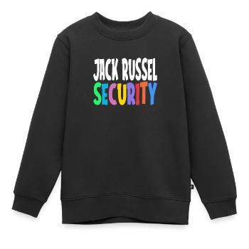 Jack Russel security service dog saying gift - Kids Premium Organic Sweatshirt - black - Front - AI Model Kid Female (0cm)
