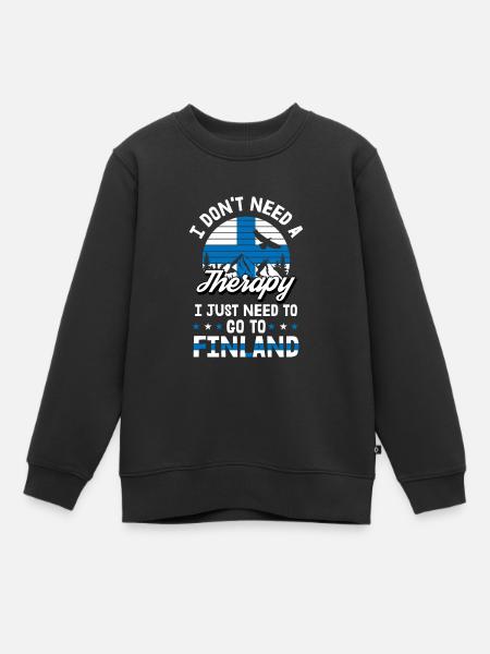 Finlande Therapy Helsinki Home Flag Gift - Sweat Premium enfant bio - noir