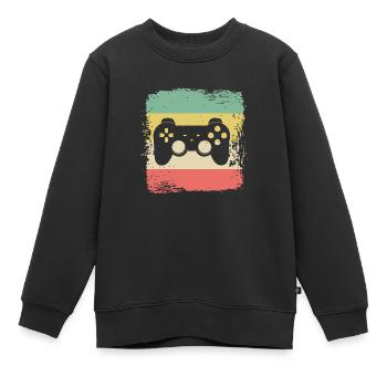 Cadeau de console de jeu rétro Gaming - Sweat Premium enfant bio - noir - Devant - AI Model Kid Female (0cm)