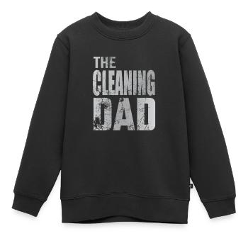 Nettoyage Papa Propre Ménagère Nettoyant Cadeau - Sweat Premium enfant bio - noir - Devant - AI Model Kid Female (0cm)