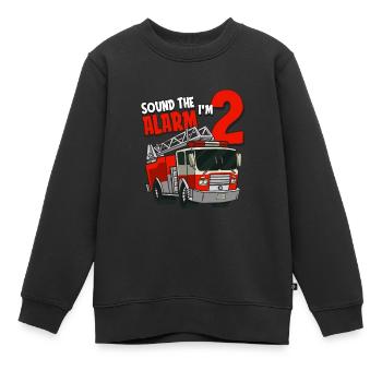 2ème anniversaire ans jeune pompier cadeau - Sweat Premium enfant bio - noir - Devant - AI Model Kid Female (0cm)