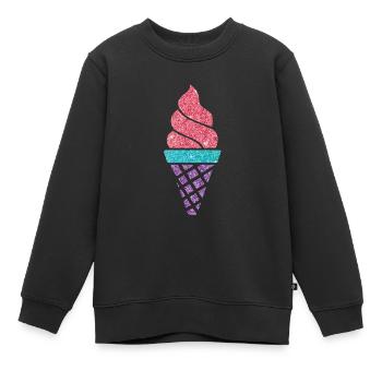 Eiskrem Eis Eiscreme Sommer Spruch Geschenk - Kinder Premium Organic Sweatshirt - Schwarz - Vorne - AI Model Kid Female (0cm)