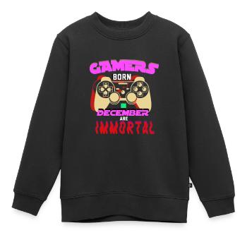 gamer gift idea gambler player gift - Kids Premium Organic Sweatshirt - black - Front - AI Model Kid Female (0cm)