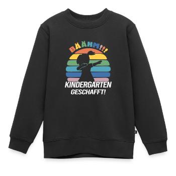 Bäähm Kindergarten Geschafft Kindergarten Abgänger - Kinder Premium Organic Sweatshirt - Schwarz - Vorne - AI Model Kid Female (0cm)