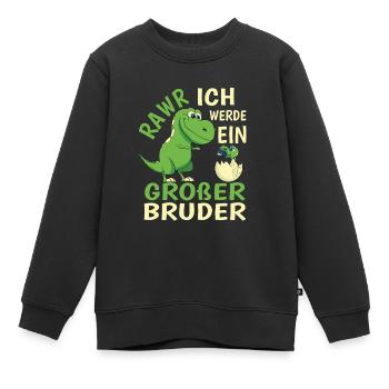 Ich Werde Großer Bruder Geburt Kleiner Bruder Dino - Kinder Premium Organic Sweatshirt - Schwarz - Vorne - AI Model Kid Female (0cm)