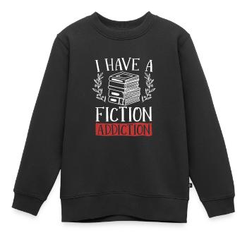J’ai une dépendance à la fiction pour les amateurs de livres - Sweat Premium enfant bio - noir - Devant - AI Model Kid Female (0cm)