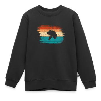 Broccoli Vegan Lover Retro Healthy Gift idea - Kids Premium Organic Sweatshirt - black - Front - AI Model Kid Female (0cm)