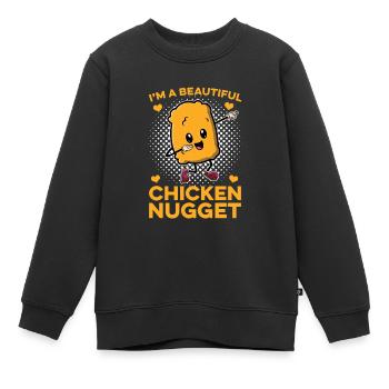 Belle pépite de poulet Amateur De pépites de poulet - Sweat Premium enfant bio - noir - Devant - AI Model Kid Female (0cm)