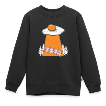 Speck Alien Entführung Frühstück Speck Liebhaber F - Kinder Premium Organic Sweatshirt - Schwarz - Vorne - AI Model Kid Female (0cm)