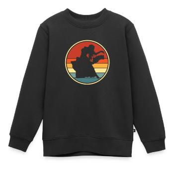 Danse du ventre rétro Pour danseuse du ventre - Sweat Premium enfant bio - noir - Devant - AI Model Kid Female (0cm)