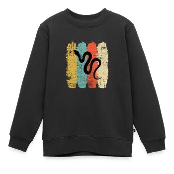 Snake Retro Reptile Python Gift idea - Kinder Premium Organic Sweatshirt - Schwarz - Vorne - AI Model Kid Female (0cm)