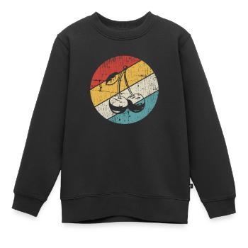 Cherry Fruit Lover Retro Healthy Gift idea - Kinder Premium Organic Sweatshirt - Schwarz - Vorne - AI Model Kid Female (0cm)
