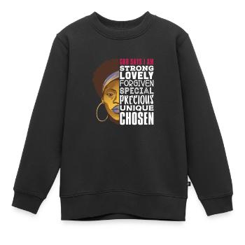 Starke Schöne Schwarze Frauen Schwarze Geschichte - Kinder Premium Organic Sweatshirt - Schwarz - Vorne - AI Model Kid Female (0cm)